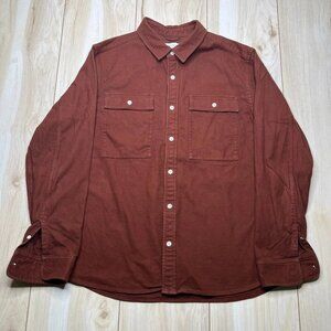 Hill City Mens Rust Brown Long Sleeve Flap Pocket Classic Button Up Shirt Size M